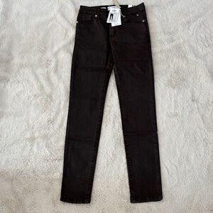 Mango Brown Skinny Cropped Mid‑Waist Jeans Size 1 | NWT | Stretch Denim |